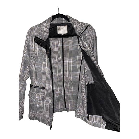 Anatomie Kenya Safari Charcoal Plaid full zip travel jacket sz M - Picture 10 of 14
